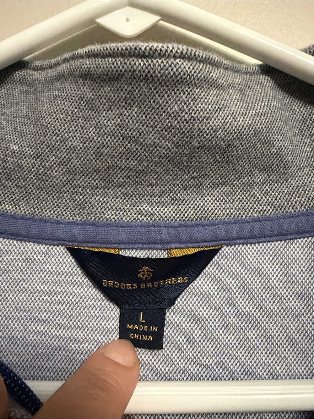 Brooks Brothers Light Blue Quarter-Zip Pullover Sweater Size Large - Picture 2 of 4